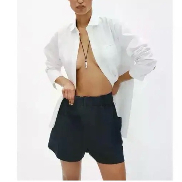 Goop Pants - G. LABEL by Goop easy linen shorts in navy